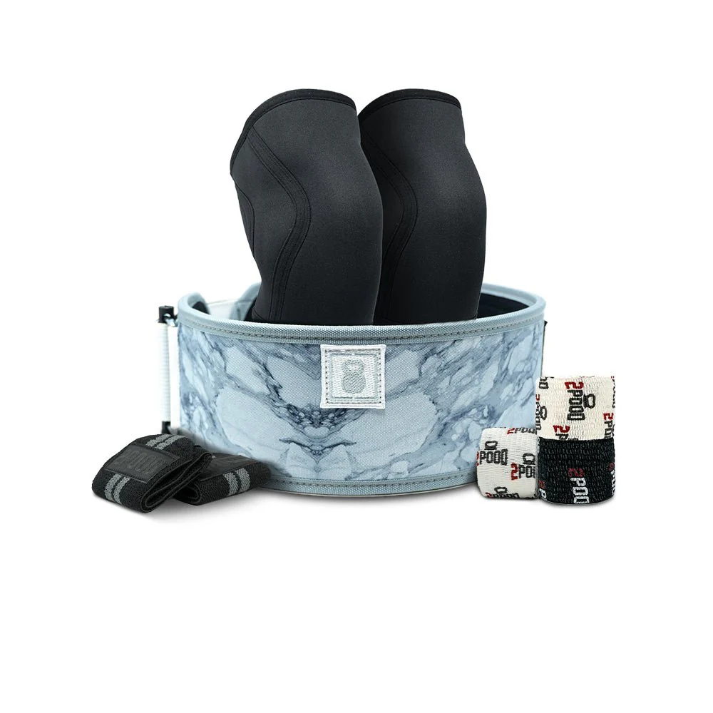 4" White Marble Belt Lifting Bundle
