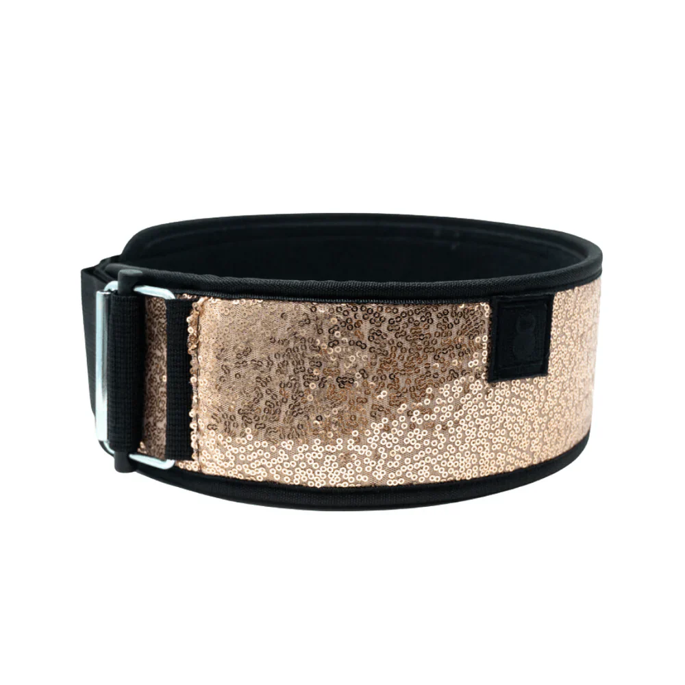 Classy Bling Rose Gold 4" Weightlifting Belt - Image 3